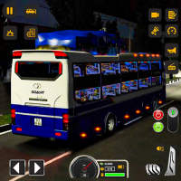 game mengemudi bus pelatih 3d logo