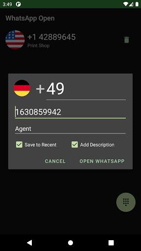 WhatsApp Opener - Open Whats app with phone number screenshot 1