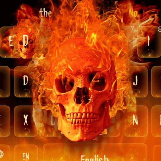Hot Fire Skull Keyboard Theme 1.2.1