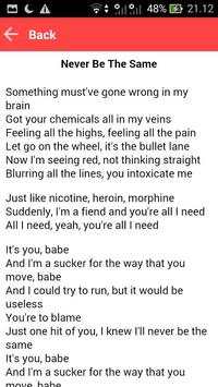 Never Be The Same Lyric screenshot 3