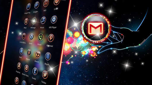 Neon Magical Hand Launcher Theme screenshot 3