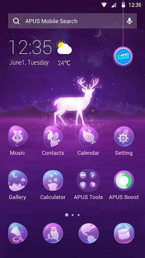 Magical Night APUS Launcher theme screenshot 1