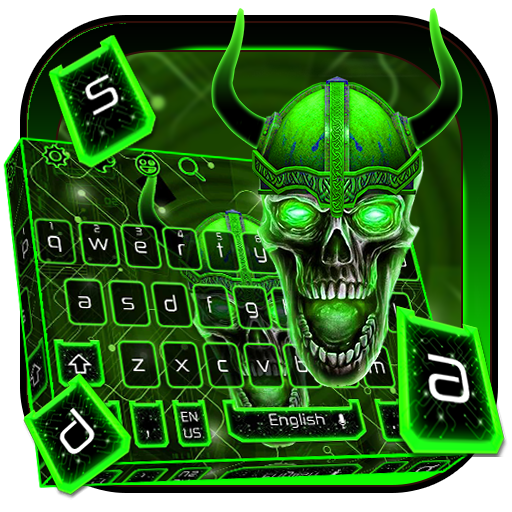 Green Tech Metallic Skull Theme icon