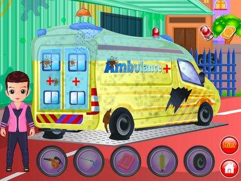 Ambulance wash cleaning games screenshot 3