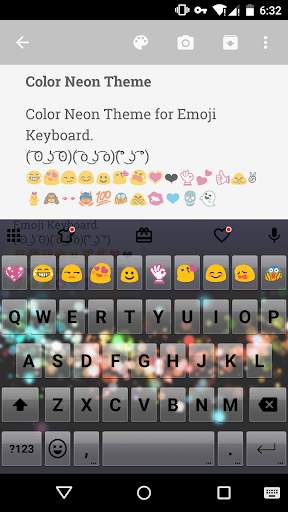 Color Neon Love Emoji Keyboard screenshot 1