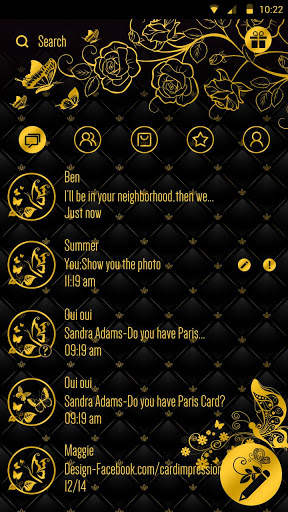 GO SMS BLACK GOLD THEME screenshot 2
