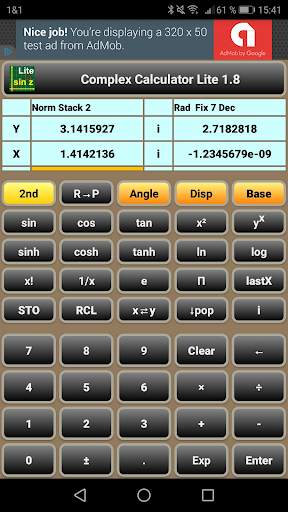 Complex Calculator Lite screenshot 1