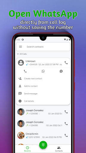 DialPad  Dialer for WhatsApp screenshot 1