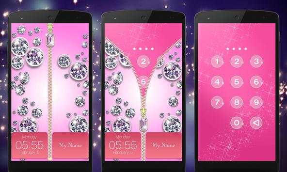 Diamond Zipper Lock Screen screenshot 1