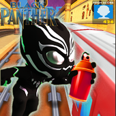 Panther Black Super Hero Temple Dash icon