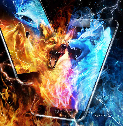 Ice Fire Wolf Wallpaper Themes screenshot 5
