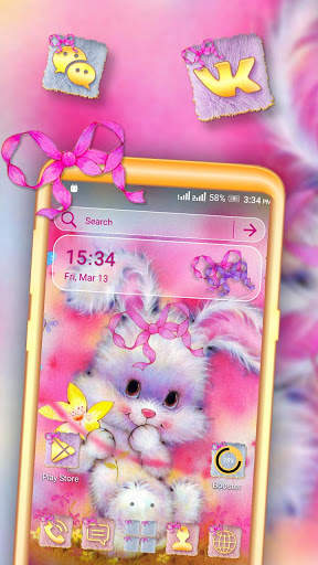 Kawaii Rabbit Launcher Theme screenshot 1