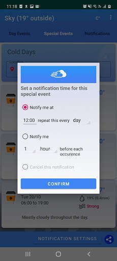 Sky Weatherman: Weather Notifications & Filters screenshot 7