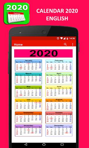 Calendar 2019 English screenshot 2