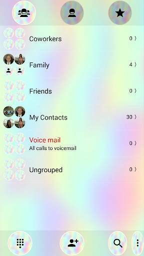 Dialer Holographic Gray Theme 4 تصوير الشاشة