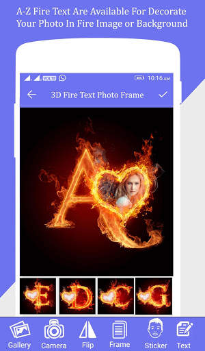 Fire Text Photo Frame screenshot 1