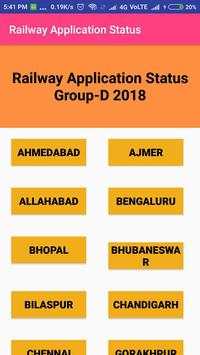 Group D Railway Application Status 2018 screenshot 2