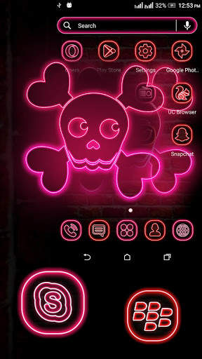 Neon Skull Launcher Theme screenshot 4
