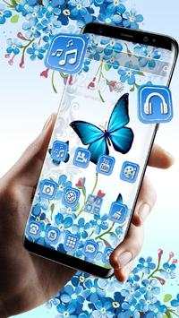 Blue Flower Butterfly Theme screenshot 1