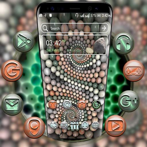 3D Spiral Stones LauncherTheme 2.7