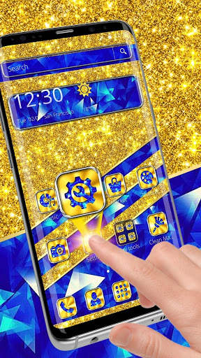 Cobalt & Gold Glitter Launcher Theme screenshot 4