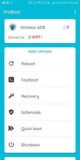 Wireless ADB , Advanced Reboot  (Root recommended) screenshot 3