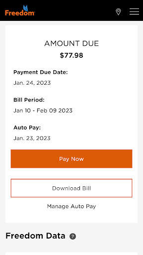 Freedom Mobile My Account screenshot 1