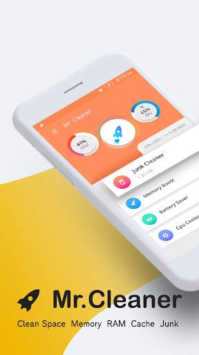 Mr Cleaner- Clean space, memory, RAM, Cache, Junk screenshot 1