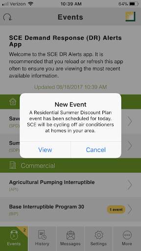 SCE DR Alerts screenshot 2