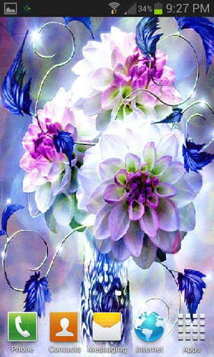 Blue White Flower LWP screenshot 3