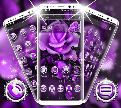 Purple Rose Launcher Theme screenshot 3