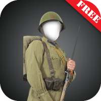 WW 2 soldier suit photomontage icon