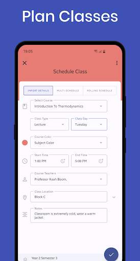 School Planner - Timetable screenshot 1