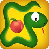 snake eat fruit game logo