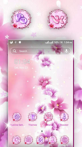 Pink Flower Launcher Theme screenshot 1