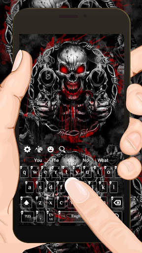 Red Blood Skull Guns Keyboard Theme screenshot 1