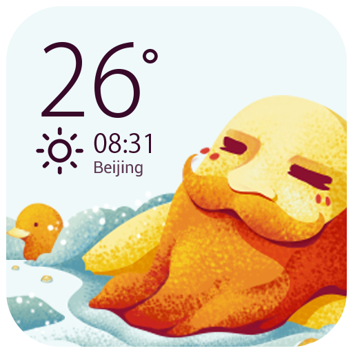 Cute weather forecast clock widget आइकन
