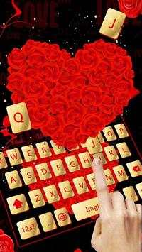 Golden Red Love Rose Keyboard screenshot 2