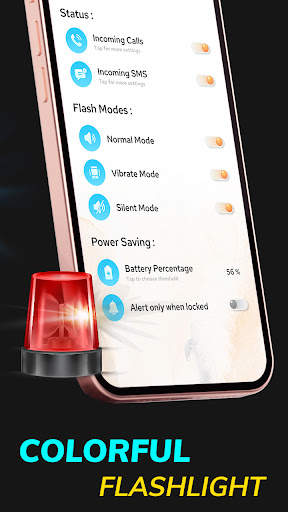 Color Flashlight : Flash On Call & sms Alert screenshot 4