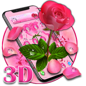 3D Animated Pink Rose Launcher Theme icon