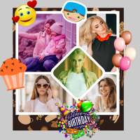 Happy Birthday photo Collage maker logo