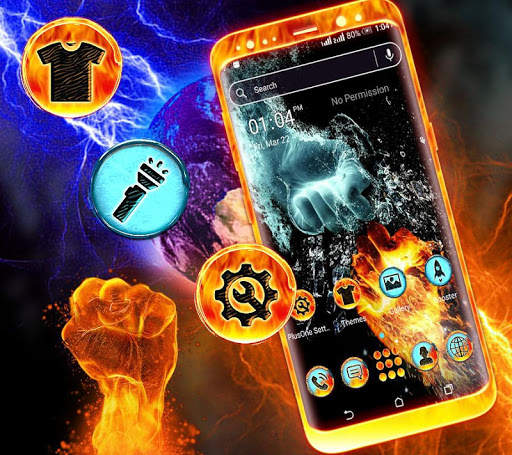 Fire Ice Hand Launcher Theme screenshot 3