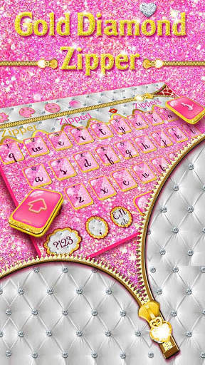 💎Gold Diamond Zipper Keyboard screenshot 1