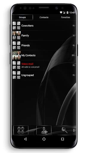 Dialer Theme MetalGate Black 5 تصوير الشاشة
