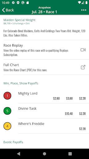 Equibase screenshot 7