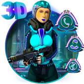 3D Warrior Girl Launcher Theme. 1.1.1