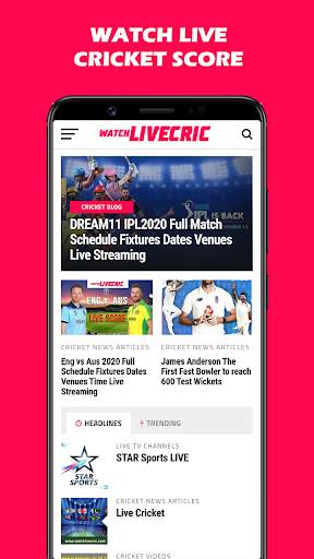 Watch Live Cricket Score & Live Streaming Info App screenshot 1