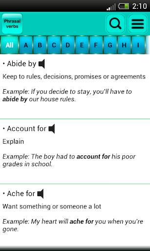 Phrasal verbs screenshot 1