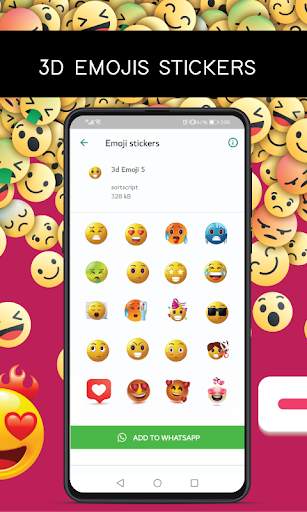 Emojis stickers for whatsapp iphone android free screenshot 4