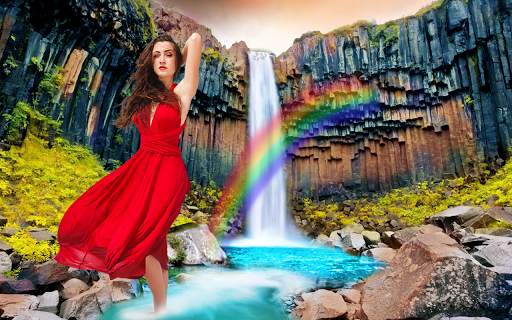 Rainbow Waterfall app & Nature Collage Maker screenshot 1